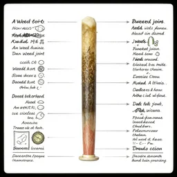 a weed joint, technical breakdown diagram of a weed joint, illustrating all it's parts