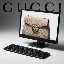 a concept pc computer in the style of gucci, by gucci, product shot, of the year