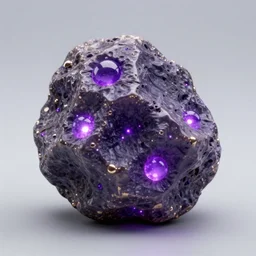 piece of ore with purple glowing spots, d&d, fantasy, highly detailed, intricate, smooth, artstation