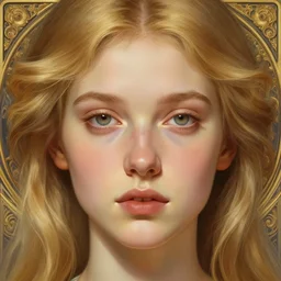 beautiful symmetrical face! portrait of young woman blessed with ever - increasing physical and mental perfection, realism, blonde hair, perfect face!! intricate, elegant, highly detailed, vision of holy perfection!! digital painting, artstation, concept art, smooth, sharp focus, illustration, humanity, art by artgerm and greg rutkowski and alphonse mucha