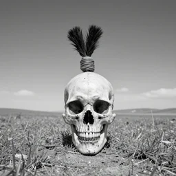 head bound elongated cranium steppe people raider protester face style photo black and white wide angle lense