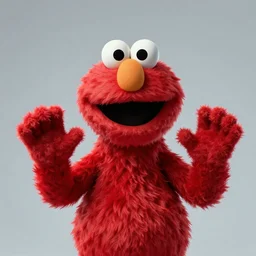 extremely scary horror portrait of elmo holding two hands up in front of massive endless apocalyptic flames, epic fantasy art by michael whelan