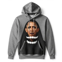 Obama wearing an ahegao hoodie