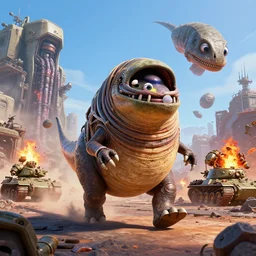 pixar sarlacc demons running brontosaurus cthulhu atat googly eyes, military tank fury road iron smelting pits space marines, highly detailed cinematic scifi render of 3 d sculpt of spiked gears of war skulls, military chris foss, john harris, hoover dam'aircraft carrier tower'beeple, warhammer 4 0 k, halo, halo, mass effect