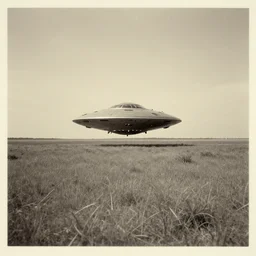 old photo of a ufo in the distance