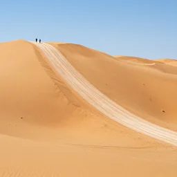 Ski slope built on a sand dune in the sahara