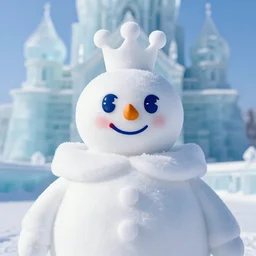 hyperrealistic photos of the queen's snow woman. close distance. ultra - detailed smooth.. clear focus clear focus. the resolution is 8 k. the photo is a masterpiece. ice castle background