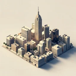 an isometric drawing of a city by mattias adolfsson