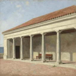 a loggia from procida by martinus rørbye, 1 8 3 5,