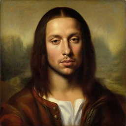 renaissance painting of the rapper 3 wiz khalifa!!!, biblical character portrait, oil on canvas by leonardo da vinci