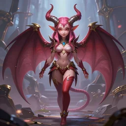 a cute succubus, model pose, fantasy, d & d, by greg rutkowski and raymond swanland, sharp focus, trending on artstation, 8 k realistic digital art, cryengine, symmetric, league of legends splash art, concept art, frostbite 3 engine