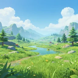beautiful landscape, 3 d render, genshin impact, cinema 4 d, rtx, unreal engine 5