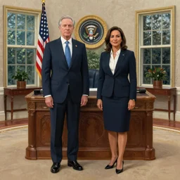 full body portrait of the united states president, aoc, alexandria ocasio cortez, standing in the oval office, resolute desk, 2 0 2 4, oil on canvas by william sidney mount, trending on artstation, national archives