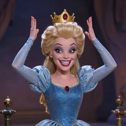 princess mombi from return to oz with her head held up high in her hands with a wicked grin on her decapitated face 4 k photorealism