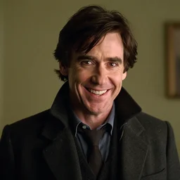 cinematic still of jim carrey from the mask as evil dr stephen hawking smiling mischievously, 8 k, filmic, long lens