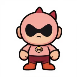 cute miss mascot brutalibra © brutalibra © hawlucha super hero sticker art, cronobreaker, beeple game icon