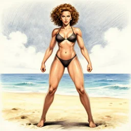 drill rapper scarlett johansson with perfect symmetrical anatomical proportions, afro samurai animes style, by greg rutkowski, pencil and ink, full dynamic colour, dramatic lighting, wide angle lens, full body within frame, beautiful beach in the background sharp, smooth, intricate detail, hyper detail,