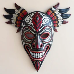 tribal hannaya mask by sandra chevrier and guy denning, trending on artstation