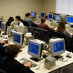 a room full of computers, 1998
