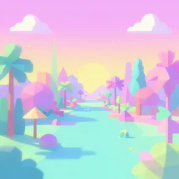 large low poly vaporwave pastel colors desktop wallpaper