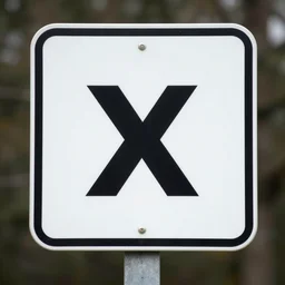 a sign that says'x'on it