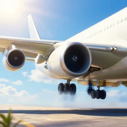photo of the biggest airplane cargo ever made with 1 2 engines, an ultrafine hyperdetailed photograph by irakli nadar, bright colors, octopath traveler, unreal engine highly rendered, global illumination, radiant light