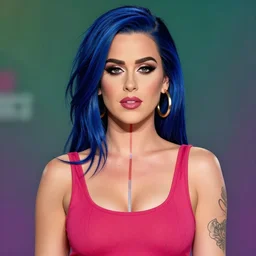 katy perry, accurate anatomy, highly detailed, digital art, centered, portrait, colored vibrantly, in the style of hotline miami