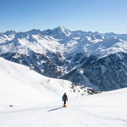 Endless snowy mountain range, Marcin Rubinkowski, Lorenzo Lanfranconi, trending on Artstation, ultra wide angle