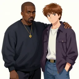 Kanye West beating up Pete Davidson in Akira (1988), detailed, illustration, 8K concept art, cel shaded