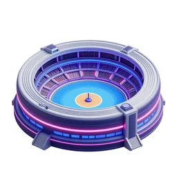 futuristic neon arena isometric style by rocket league