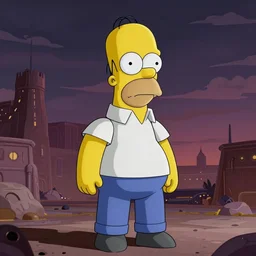 Homer Simpson cyber punk poster, hd