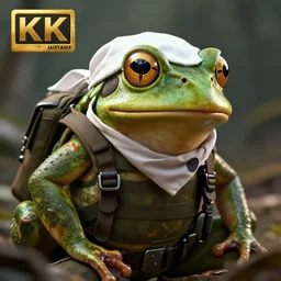 a frog soldier with a white bandana on its head, octane render, cinematic lightning, 8 k, artstation, hyperrealistic, extremely detailed, vivid, apocalyptic