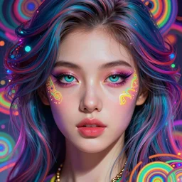 beautiful, young woman, magical, detailed gorgeous face, vaporwave aesthetic, synthwave, colorful, psychedelic, artstation, concept art, smooth, extremely sharp detail, finely tuned detail, ultra high definition, 8 k, unreal engine 5, ultra sharp focus, illustration, art by artgerm, greg rutkowski and alphonse mucha