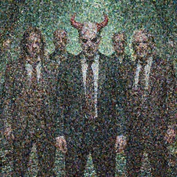 Evil looking politicians being cannibals