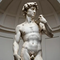 waluigi sculpted as David by Michelangelo