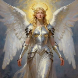 divine goddess aurora of the dawn tan skin in angelic armor, high fantasy, dungeons and dragon artwork, by john berkey, by peter mohrbacher, oil painting, realism