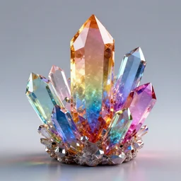 colorful raytraced crystals, octane render, 8 k, beautiful