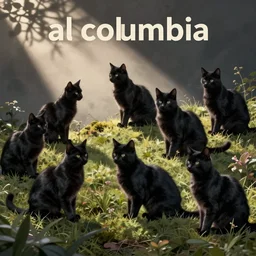 pack of black cats in the style of “ al columbia ”