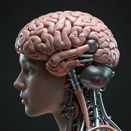 cinematic, hyperdetailed beautiful stunning a human brain with mechanical parts and meat, octane, style of greg rutkowski