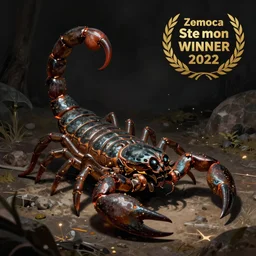 humanized version of the zodiac sign of the Scorpion, fantasy drawing, concept art, artstation winner, procreate, low energy, high contrast, dark background
