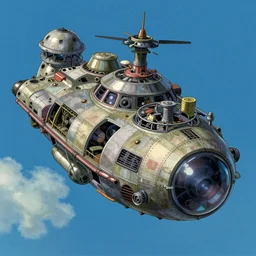 spaceship, exquisite details, denoised, mid view, by artsation, greg rutkowski, makoto shinkai, takashi takeuchi, studio ghibli