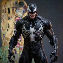 johnny bravo as venom, naturel, hyper detailed, digital art, trending in artstation, cinematic lighting, studio quality, smooth render, unreal engine 5 rendered, octane rendered, art style by klimt and nixeu and ian sprigger and wlop and krenz cushart