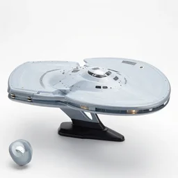 flat lay, knolling of the parts of the starship enterprise.