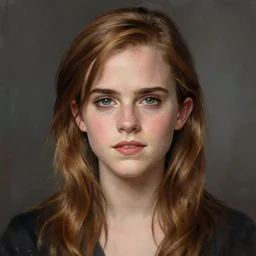 portrait of emma watson, artwork by frank frazetta,