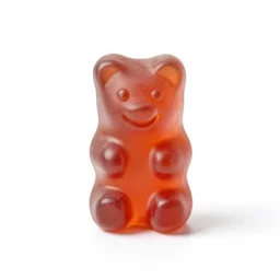 velvet gummy bears, 8k product photo, isolated on a pure white background, centered, entire object in frame, sharp focus, soft studio lighting