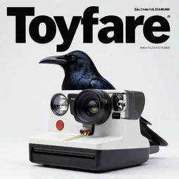 toyfare magazine cover of japanese raven. studio lighting. 3 5 mm f / 2. 8 macro lens. polaroid - h 6 4 0