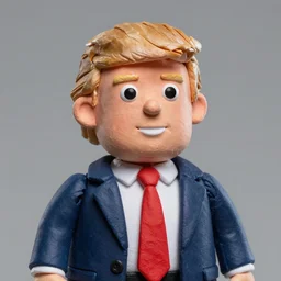 portrait of donald trump claymation