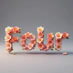 flower word, blender, super detail, lifelike, 8 k, art station, extreme long shot, by fuji choko
