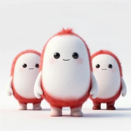 3 d render of completely red hairy friendly antropomorphic cartoony creature wearing white ray - ban shades, full body, simple, cute, white background, unreal engine 5 hdr