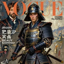 samurai samurai samurai, digital concept art illustration by ilya kuvshinov, vogue japan women's fashion beauty celebrity magazine, chanel makeup, john singer sargent impressionist oil on canvas painting, trending on artstation, intricate